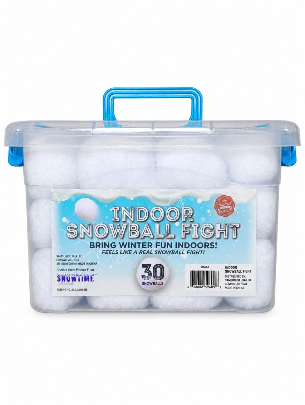 Snowtime Indoor Snowball Fight 30 Snowballs Storage Case
